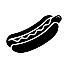 hot dog icon, hot dog silhouette vector illustration-simple silhouette illustration of hot dog, perfect for hot dog logos and icons