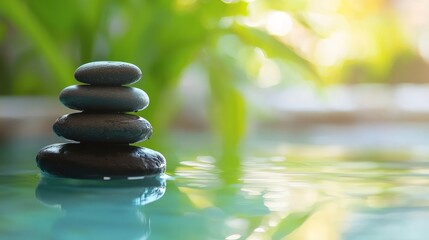 Obraz premium A serene nature background promoting mental wellness.