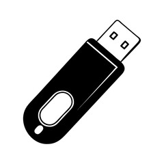 usb flash drive icon, usb flash drive silhouette vector illustration-simple silhouette illustration of usb flash drive, perfect for usb flash drive logos and icons