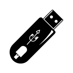 usb flash drive icon, usb flash drive silhouette vector illustration-simple silhouette illustration of usb flash drive, perfect for usb flash drive logos and icons