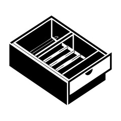 desk drawer organizer icon, desk drawer organizer silhouette vector illustration-simple silhouette illustration of desk drawer organizer, perfect for desk drawer organizer logos and icons