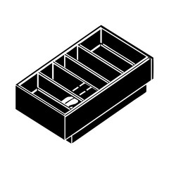desk drawer organizer icon, desk drawer organizer silhouette vector illustration-simple silhouette illustration of desk drawer organizer, perfect for desk drawer organizer logos and icons