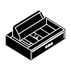 desk drawer organizer icon, desk drawer organizer silhouette vector illustration-simple silhouette illustration of desk drawer organizer, perfect for desk drawer organizer logos and icons