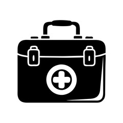 office first aid kit icon, office first aid kit silhouette vector illustration-simple silhouette illustration of office first aid kit, perfect for office first aid kit logos and icons