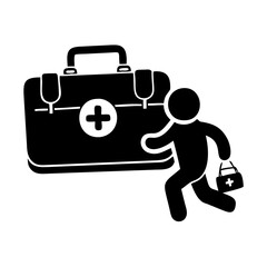 office first aid kit icon, office first aid kit silhouette vector illustration-simple silhouette illustration of office first aid kit, perfect for office first aid kit logos and icons