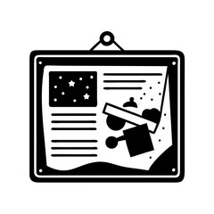 bulletin board icon, bulletin board silhouette vector illustration-simple silhouette illustration of bulletin board, perfect for bulletin board logos and icons