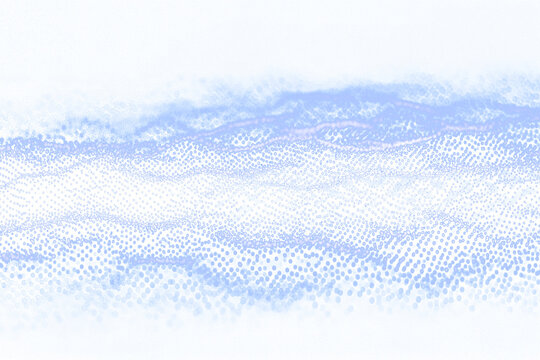 Abstract Digital Wave Composed of Glowing Particles and Transparent Background