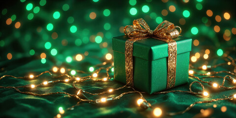 Emerald & Gold Glow Christmas Lights - A festive blend of emerald green and gold, inspired by Christmas lights