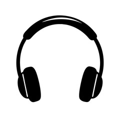 headphones icon, headphones silhouette vector illustration-simple silhouette illustration of headphones, perfect for headphones logos and icons