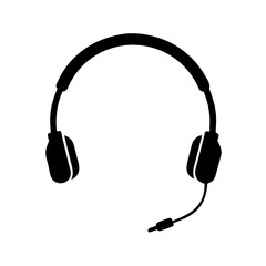headphones icon, headphones silhouette vector illustration-simple silhouette illustration of headphones, perfect for headphones logos and icons