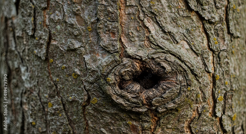 Poster A tree trunk with a hole in it