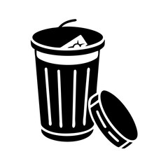 trash bin icon, trash bin silhouette vector illustration-simple silhouette illustration of trash bin, perfect for trash bin logos and icons