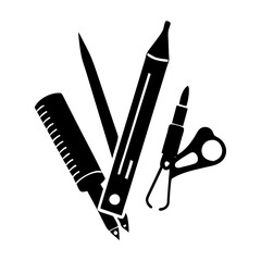 stationery icon, stationery silhouette vector illustration-simple silhouette illustration of stationery, perfect for stationery logos and icons