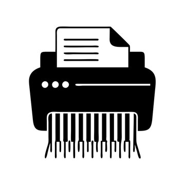 black shredder with paper document clip art preview