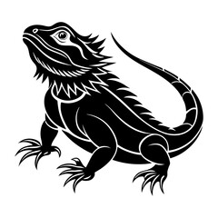 Download Bearded Dragon Vector Silhouette Illustration Eps File For Design.