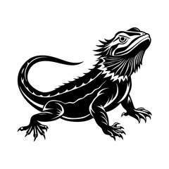 Download Bearded Dragon Vector Silhouette Illustration Eps File For Design.