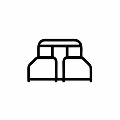 Black bed vector, simple furniture icon