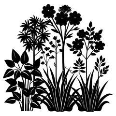 Download Plant And Tree Vector Silhouette Eps File For Design.