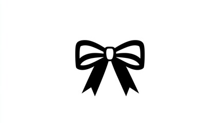 Simple Bow Icon on White Background