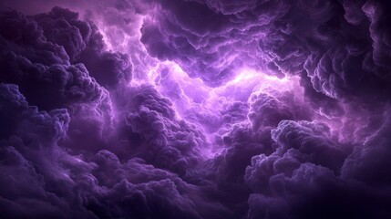 Purple Storm Clouds and Lightning Digital Art