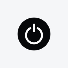 Power Button Icon With Light Gray Background
