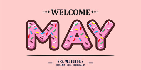 Welcome April Art typography design vector, retro vintage style.	