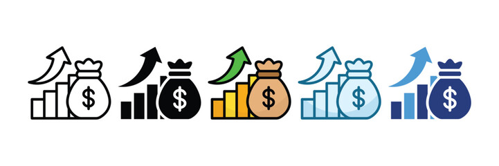 Investment Chart Icon Set Multiple Style Collection