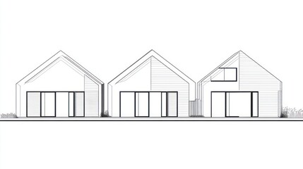 Modern architectural house facade blueprint