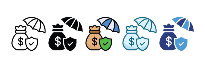 Insurance Plan Icon Set Multiple Style Collection