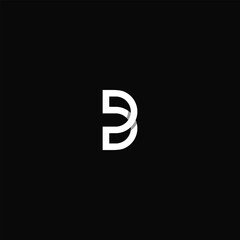 Linear Knot Letter B Logo with Black Background