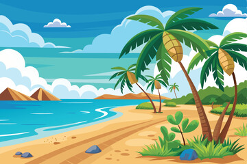 Obraz premium Summer Beach Vector Illustration