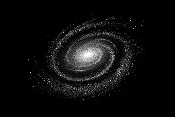 Illustration of galaxy made by dots. Galactica Andromeda,Milky Way.Vector image