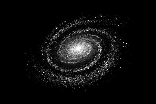 Illustration of galaxy made by dots. Galactica Andromeda,Milky Way.Vector image