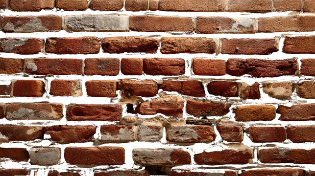Weathered Brick Wall: A close-up shot captures the rugged texture of a weathered brick wall, showcasing the subtle variations in color and texture, evoking a sense of history and enduring strength.
