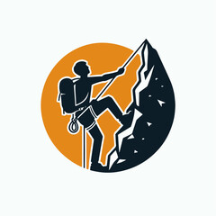 vector illustration of a hill climber