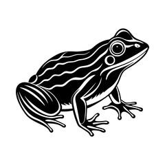 Download  Wood Frog And Silhouette  Vector Illustration White Background Svg File For Design.