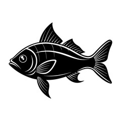 Download Fish Silhouette  Vector Illustration White Background Svg File For Design.
