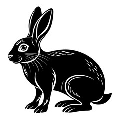 Download Jack Rabbit Silhouette  Vector Illustration White Background Svg File For Design.