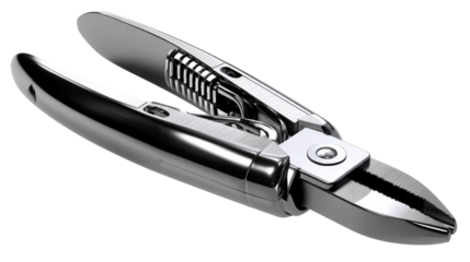 Precision Cutting Tool: A gleaming, meticulously crafted tool, embodying precision, functionality, and modern design, showcasing its sharp blades and ergonomic handle.