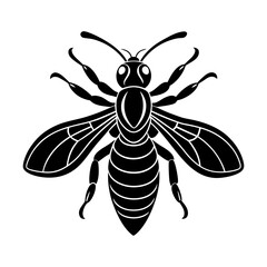 Download Bald-Faced Hornet Silhouette  Vector Illustration White Background Svg File For Design.
