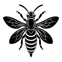 Download Bald-Faced Hornet Silhouette  Vector Illustration White Background Svg File For Design.