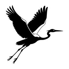 Download Heron Are Flying  Silhouette Vector Art Illustration White Background  Svg File For Design.