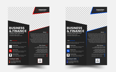 Obraz premium A4 format flyer or brochure for corporate business advertising vector abstract design, annual report or modern leaflet, cover or presentation corporate trendy style, Company flyer, corporate banners,