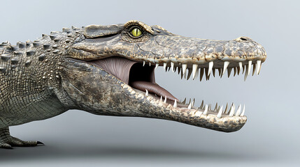 Fototapeta premium A crocodile with a mouth open