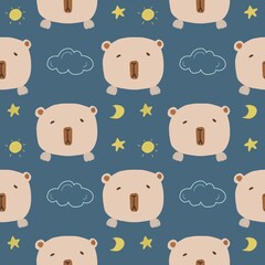 seamless pattern with funny animals