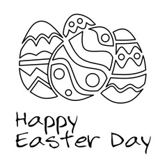 Easter eggs line stock vector,happy Easter day design vector on white background,easter eggs outline drawing vector,set easter eggs line vector,easter egg design for template, invitation and backgroun