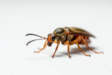 Close-up of a single insect on pure white background, wildlife, macro, detail