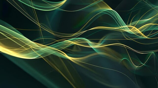 Subtile Dunkelgr&uuml;ne Fluessige Linienanimation Hintergrund