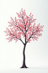 Delicate tree branches against white background, tree, minimalist