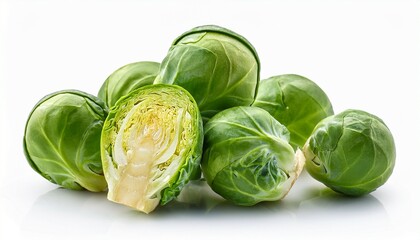 Fototapeta premium brussels sprouts on white background
